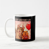 Mug Happy Valentines 2026 Cute Cat Capybara Party Art  (Gauche)