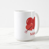 Mug Happy valentines cute love hearts monogram (Devant droit)