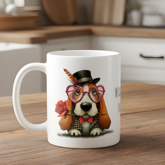 Mug Happy Valentine's Day Adorable Basset Hound