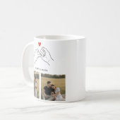 Mug Happy Valentines Day Custom Photo Collage Romantic (Devant gauche)