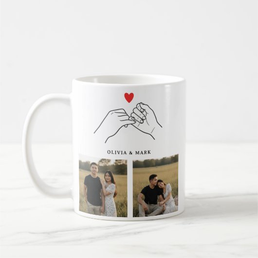 Mug Happy Valentines Day Custom Photo Collage Romantic (Gauche)