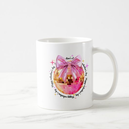 Mug Happy Valentine's Day Funny Coquette Disco Ball Gi (Droite)