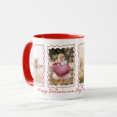 Mug Happy Valentines Day Gift Retro Wavy Photo Collage (Devant gauche)