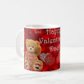 Mug Happy Valentine's Day Teddy Bear Heart Cute (Devant gauche)