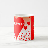 Mug Happy Valentine's Day Text Forever Love Hearts Red (Centre)