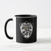 Mug Hard Work Pays Off Shield Worker Design (Gauche)