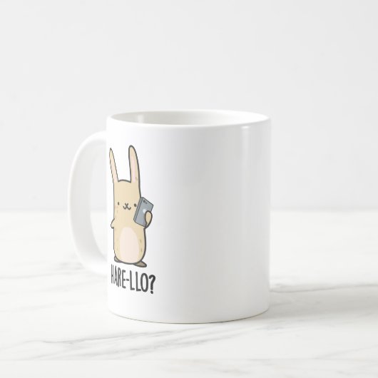 Mug Hare-Lo Il Funny Hare Rabbit Pun (Devant gauche)