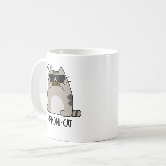 Mug Hari-cat Funny Harmonica Cat Pun (Devant gauche)