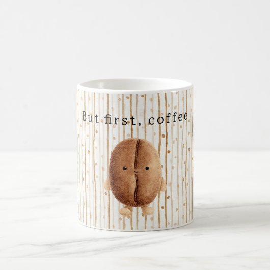 Mug Haricot Mais D'abord Café Brun Points Rayures (Centre)