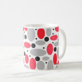 Mug haricots et pois rétro rouge gris blanc motif (Devant droit)