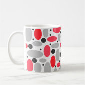 Mug haricots et pois rétro rouge gris blanc motif (Gauche)