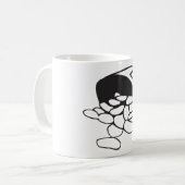 Mug Haricots Renversés Noir et Blanc Contour (Devant gauche)