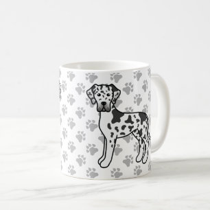 Mug Harlequin Great Dane mignon chien de dessin