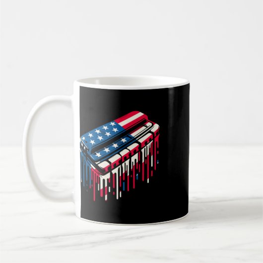 Mug Harmonica à gouttes de peinture Drapeau américain (Gauche)