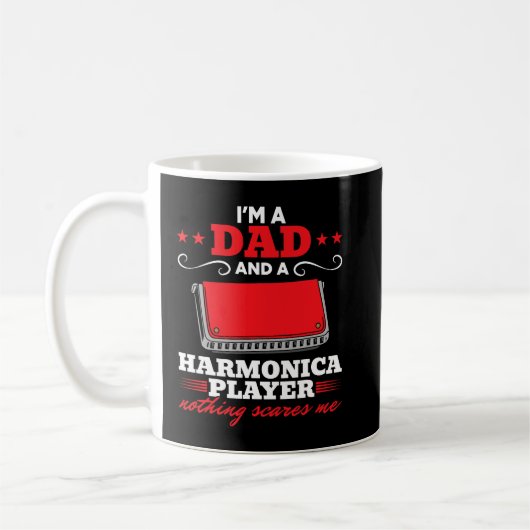 Mug Harmonica Lover Mens Daddy Harmonica Musicien Im A (Gauche)