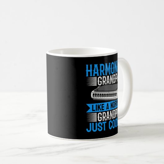 Mug Harmonica Lover Mens Harmonica Grandpa Harmonica P (Devant droit)