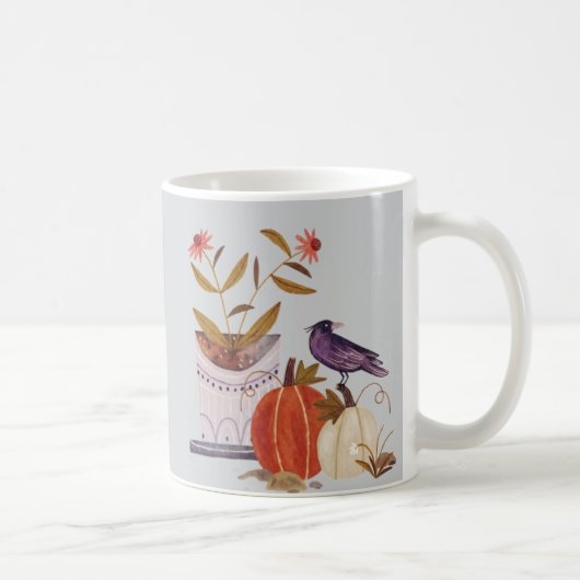 Mug Harmonie d'automne - Cosy Fall Crow et Citrouilles (Droite)
