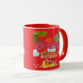 Mug Harmonie de bateau dragon rouge vif (Devant droit)