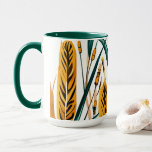 Mug Harmonie de récolte : Un Motif de blé sur une toil