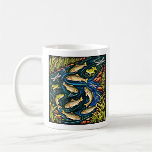 Mug Harmonie du flux de truites - Poisson d'art popula