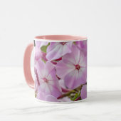 Mug Harmonie du printemps : Pink Phlox Botanical Print (Devant gauche)