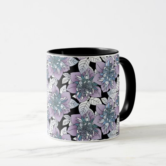 Mug Harmonie florale blanche et rose (Devant droit)