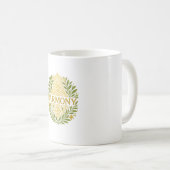 Mug Harmony – Elegant Green & Gold Nature-Inspired Des (Devant droit)