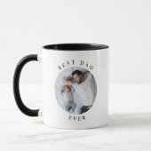 Mug HARPER Modern Round Photo Best Papa Ever Café (Gauche)
