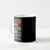Mug Harris Peace Love Equality Hope Diversity Retro (Devant gauche)
