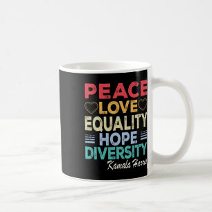 Mug Harris Peace Love Equality Hope Diversity Retro