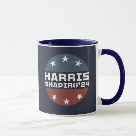 Mug Harris Shapiro 2024 Vintage rouge bleu (Droite)