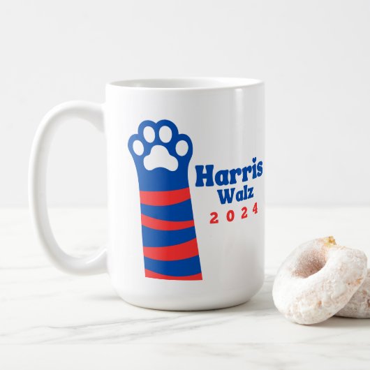 Mug Harris Walz 2024 Cat Ladies Democrat Election (Avec donut)