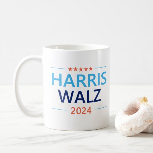 Mug Harris Walz 2024 pour Président (Avec donut)