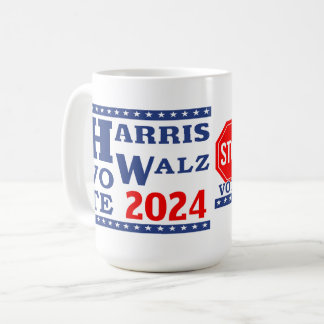 Mug Harris Walz 2024 Vote Democrat Stop Déplaisant biz