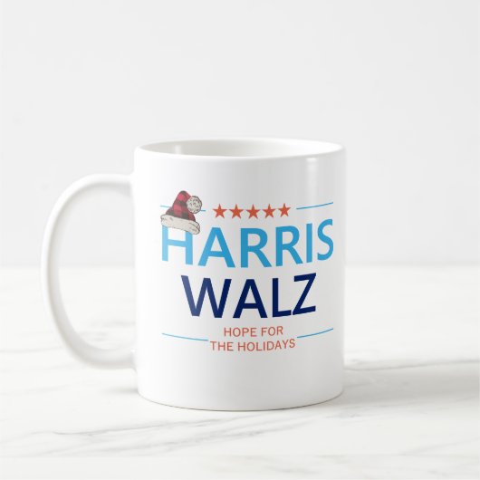 Mug Harris Walz Noël espoir pour les fêtes Kamala (Gauche)