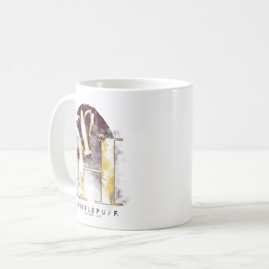 Mug Harry Potter | Aquarelle Badger HUFFLEPUFF™ (Devant gauche)