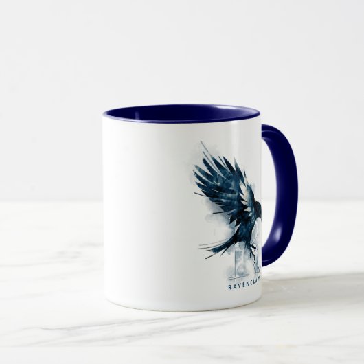 Mug Harry Potter | Aquarelle RAVENCLAW™ Raven (Devant droit)