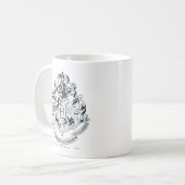 Mug Harry Potter | Cimier de Poudlard - noir et blanc (Devant gauche)