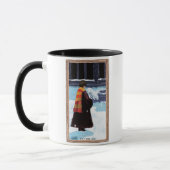 Mug HARRY POTTER™ et Hedwig dans la cour de HOGWARTS™ (Gauche)