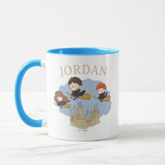 Mug HARRY POTTER™, Hermione et Ron survolent HOGWARTS™ (Gauche)