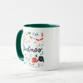 Mug Harry Potter | Joyeux Noël avec des icônes festive (Devant gauche)