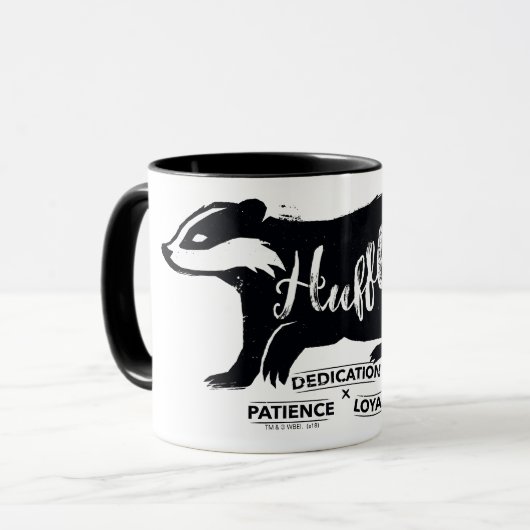 Mug Harry Potter | Typographie de silhouette HUFLEPUFF (Devant gauche)