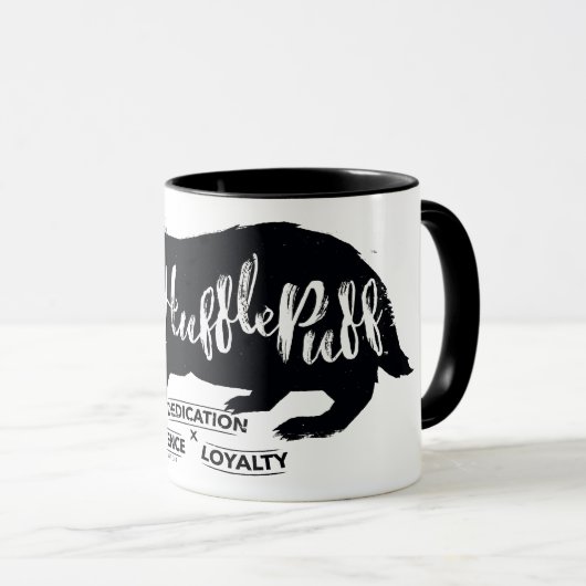 Mug Harry Potter | Typographie de silhouette HUFLEPUFF (Devant droit)