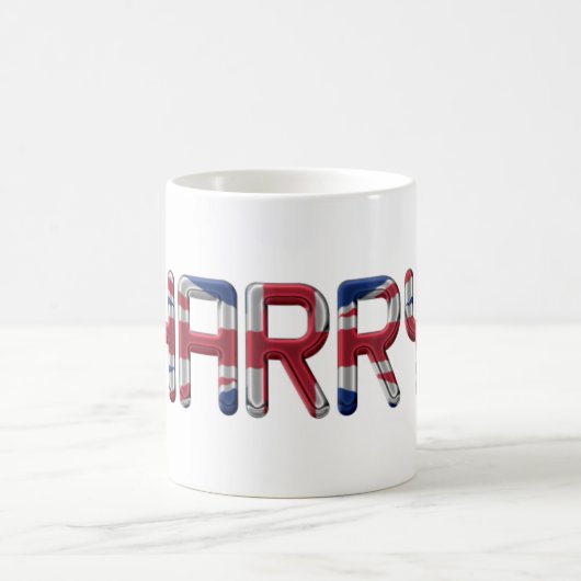 Mug Harry UK Nom du drapeau Union Jack Typographie (Centre)