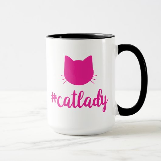 Mug Hashtag Cat Lady Design : #catlady (Droite)