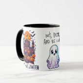 Mug Haunted Citrouille De Maison Et Fantôme (Devant gauche)