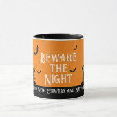 Mug Haunted Halloween Maison Vampire chauve chat noir (Centre)
