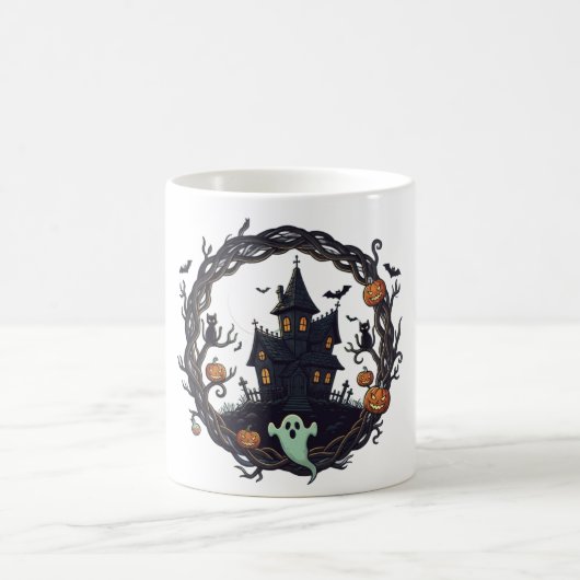 👻 Mug "Haunted Haven" pour la nuit d'Halloween (Centre)