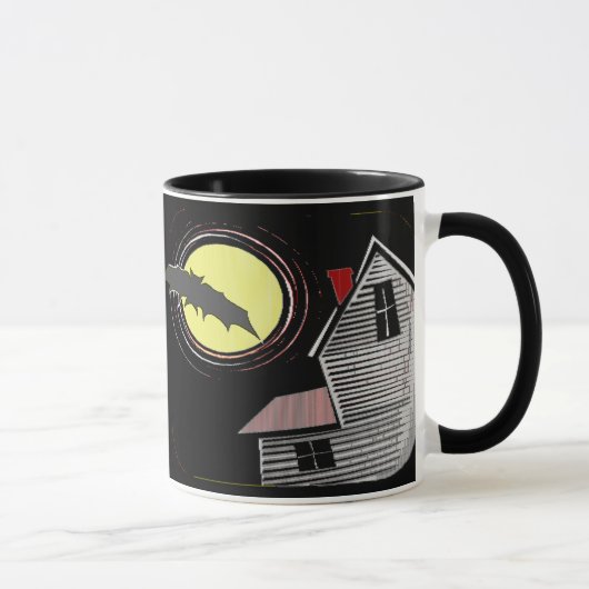 Mug Haunted House Pleine lune et chauve-souris (Droite)