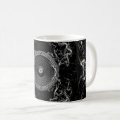 Mug Haut-parleur de musique noir et blanc (Devant droit)